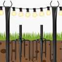 2 Pack String Light Poles-10 Ft Light Poles for Outside String Lights, Outdoor Lights Poles with Fork, Metal Poles Stand for Patio Deck Backyard Garden Outdoor Decor
