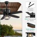 Fanbulous 42" Outdoor Ceiling Fans with Lights and Remote Control,IP65 Wet Rated Waterproof Ceiling Fan with 6-Speed DC Motor, Farmhouse Gazebo Fan for Porch Patios PavilionBlack