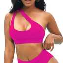 NAFLEAP High Waisted Bikini Sets Women Twist Front Top V Neck Push Up Padded Swimsuit Bathing Suits