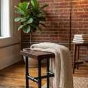 16'' Hight H-Shape Industrial Table Leg Set, Grey Steel Metal Pipes Vintage Furniture for Coffee and End Table Legs