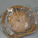 Woven Bread Baskets for Serving Rattan Tray for Fruit Food Kitchen Taptop Natural (10.6inch D x 3.5inch H)