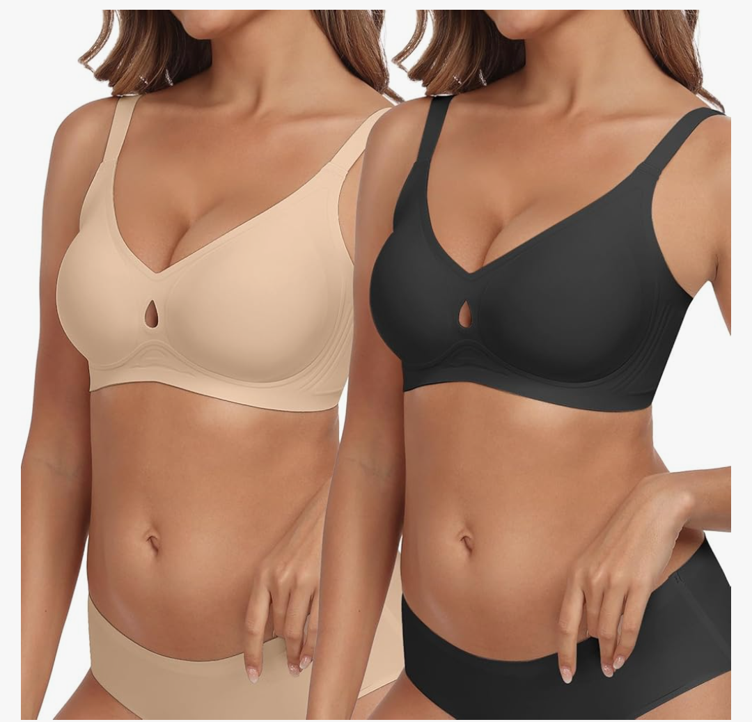 Bras for Women No Underwire Wireless Push up Bra Full Coverage Bralettes Comfortable Everyday Bras with Support and Lift (size: 25) Teint Clair+black