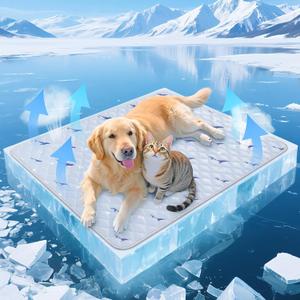Dog Cooling Mat, Cooling Mat for Dogs, Breathable Dog Bed with Non-Slip Design, Portable & Washable Pet Pad for Indoor, Outdoor, Crate, Summer Cat Bed, Cool Pet Pad, Gel-Free, 39"x58" (Gray)