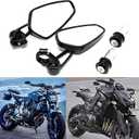 Rich Choices Universal Black Motorcycle 22mm 7/8'' Bar end Rear View Mirrors GROM MSX125 CB500F Z125 pro Z650 Z750 Z800 Z900 MT-03 MT-07 FZ-07 MT-09 FZ-09 MT-10 FZ-10 MT-25 FZ6 FZ8 FZ6R SV650 SV1000