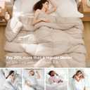 Bedsure Comforter Duvet Insert - Quilted Comforters Oversize Queen Size, All Season Duvet, GentleSoft Down Alternative Bedding, with 8 Tabs, Gifts for Women/Men, Beige, Oversize Queen 98 x 98 Inches, Oversized Queen