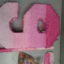Sratte Number Piata Pink Piata Birthday Decorations Gradient with Stick Blindfold Confetti for Girls Boys Birthday Anniversary Party Decorations Supplies(Number 6)