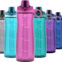 Pogo Plastic Water Bottle with Chug Lid and Carry Handle, Reusable, BPA Free, Dishwasher Safe, Perfect for Travel, School, Outdoors, and Gym | 18oz, 32oz, 40oz, 64oz (Fuchsia)