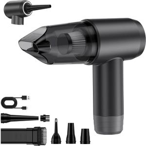 Fanisic Car Vacuum Handheld Vacuum Cleaner/Air Duster, 18000PA Strong Suction with Brushless Motor, Rechargeable Dust Buster/Hand Pump Low Noise for Car Detailing Home Office Cleaning (Greysilver)