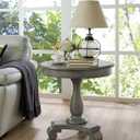 Roundhill Furniture Rene Contemporary Wood Pedestal Side Table, (Grey)