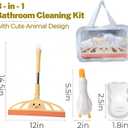 3-in-1 Bath&Kitchen Cleaning Set,Shower Squeegee for Shower Doors, Bathroom,Window and Car Waterproof Bag, Hair Catcher, Suction Cup Shower Head Holder for Deep Cleaning