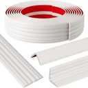 Peel and Stick Wall Corner Protector & Edge Guard, Self-Adhesive Flexible Trim Molding for Inside & Outside Corners, Wall, Countertop, 1.6" W x 20' L, White