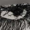 PU Leather Fringe Trim, Western Suede 8 Inch Tassel Fringe for Sewing & Crafts, Boho Cowgirl Biker-Style Trim for Jackets, Bags, Costumes, and DIY Decor (2yards Black)