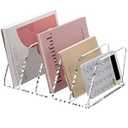 SANRUI Acrylic Mail Organizer, Clear Desk Organizer with 5 Vertical Slots, Upright Binder Divide for Notebooks, Mails, Books, Office Supplies Small File Holder for Home Office School