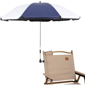 Chair Umbrella with Clamp,46 inches UPF 50+ Clip on Parasol for Patio,Beach Chairs,Strollers,Wheelchairs,Golf Carts