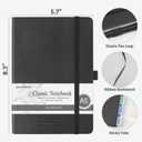 quipreco 2Pack Hardcover Lined Journal Notebook, A5 192 Pages 100Gsm Paper College ruled for School,Work,Travel,and Daily Planning5.7''*8.3'',Black