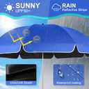 2 Pack 48.6" Ruffle Edge Chair Umbrella with Clamp, Blue | 360° Adjustable Beach Chair Umbrella, UPF50+ Sun Protection, Portable Bag