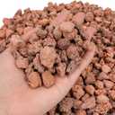 Mr. Fireglass 10 Pounds Red Natural Lava Rock for Indoor Outdoor Gas Fire Pits Fireplaces | Volcanic Lava Stones for Decorating Garden Landscaping, Potted Plants, 0.3"-0.6"