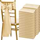 fani 120 PCS Champagne Satin Chair Sashes Bows Universal Chair Cover for Wedding Reception Restaurant Event Decoration Banquet,Party,Hotel Event Decorations (7 x 108 inch)