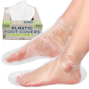 200 Pcs Paraffin Wax Bags, Plastic Foot Covers for Feet  Leak-Proof, Ribbed Anti-Slip Design with 200 Stickers for Secure Fit  Plastic Foot Bags for Moisturizing, Hydration, Home Use, Spa, Pedicure (11.8x6.7x1.1 Inch (Pack of 200))