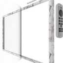 White Marble Frame with Magnet for Echo Show 21, Screen Protector, Magnet Stylus Pen,Magnet Remote Control (White Marble)