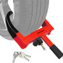 Wheel Lock Universal Trailer Wheel Lock Adjustable Security Tire Boot Lock Anti Theft for ATV RV SUV Car Golf Cart Boats Motorcycles Great Deterrent Bright Black-Red (3 Keys)