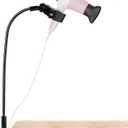 LUEXBOX 360 Degree Rotating Lazy Hair Dryer Stand, Adjustable Hose Hands Free Stand with Clips for Countertop (Black)