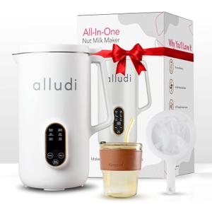 Automatic 10 in 1 Nut Milk Maker Machine 27 oz | Homemade Coconut, Oat, Almond Milk, Plant Based Beverages | Soybean Machine With Delay Start, Self-Cleaning & Boil Water | E-recipe Cookbook, White