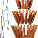 Set of 3 Rustic Specialist Orchid Growing Baskets for Outdoors with Hangers, Vanda Baskets
