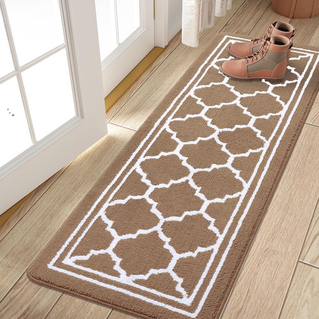 Buganda Indoor Door Mat, Dirt Resistant Doormat, 59x23, Brown