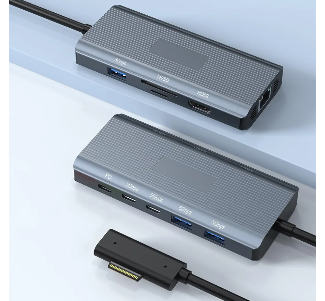 New MS Surface Dock, 11-in-1 Surface Docking Station 4K@60HZ HDMI, Surface Travel Hub for Surface Pro 11/10/9/8/X/7/6/5/4/3, Surface Laptop 6/5/4/3/2/1, Laptop Go 3/2/1, Surface Book