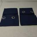 Mrs.Naturall Navy Blue Curtains 42x54 Inch Length for Living Room 2 Panels Blackout Room Darkening Curtain for Bedroom