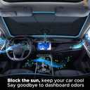 EcoNour Car Windshield Sun Shade | Foldable Car Umbrella Sun Shade | Windshield Cover Sunshade Blocks UV Rays | Sun Visor Protector | Automotive Interior Sun Protection Accessories (Medium 53" x 30")