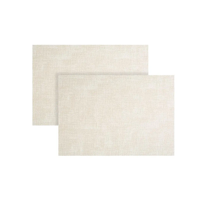 GSHLLO 2 Pcs Faux Leather Placemats Waterproof Rectangle Place Mats Non Slip Dining Room Placemat Wipeable Washable Table Mats Double Sided Placemats for Dining Tables Beige