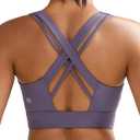 RUNNING GIRL High Impact Sports Bra for Women,Criss-Cross Back Top with Moulded Cups Womens Sports Bra High Support (Purple, XL)