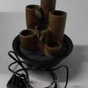 Alpine Corporation WCT202 Indoor Tabletop Tiered Water Fountain Featuring 3 Candles for Desktop and Table, 11", Brown