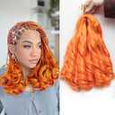 French Curl Braiding Hair 12Inch 8Packs French Curl Crochet Braids Short Curly Crochet Hair Bouncy Synthetic knotless Braiding Extensions (Orange, 12inch)