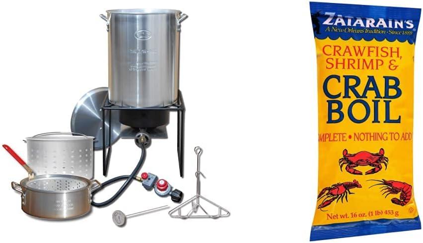 King Kooker Propane Outdoor Fry Boil Package with Zatarain's Crawfish, Shrimp & Crab Boil