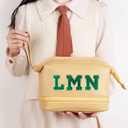 2 x Jongdari Chenille Letter Patches Self-Adhesive & Iron-On Letters, Varsity Fuzzy Patch Glitter Alphabet - 26pcs, Green