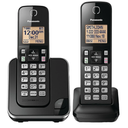 Panasonic Cordless Phone 2 Handsets System Expandable with Amber Backlit Display – KX-TGC352B (Black)