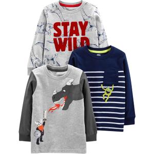 Simple Joys by Carter's Boys' 3-Pack Long Sleeve Shirts (4T)