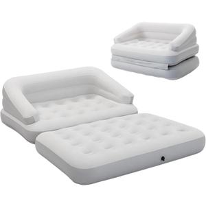 DIMAR GARDEN Inflatable Couch Flocked Blow Up Couch Mattress,Outdoor Air Sofa Bed for Camping,Full Size
