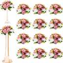 Hotop 12 Pcs Artificial Rose Flower Balls for Centerpieces, Silk Roses Kissing Balls Romantic Faux Floral Arrangements for Engagement Wedding Home Decor (Dusty Pink,Pink,White)