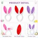 Easter Headbands and Glasses Set, 6PCS Bunny Ear Headbands & Funny Easter Glasses, Cute Photo Props for Easter (S)