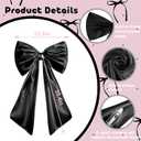 JUICYRAUL 23x35 Inch Large Black Satin Bow,Giant Ribbon Tie for Coquette Room, Xmas Tree, Birthday, Graduation, Wedding Proposal & Baby Shower Decor