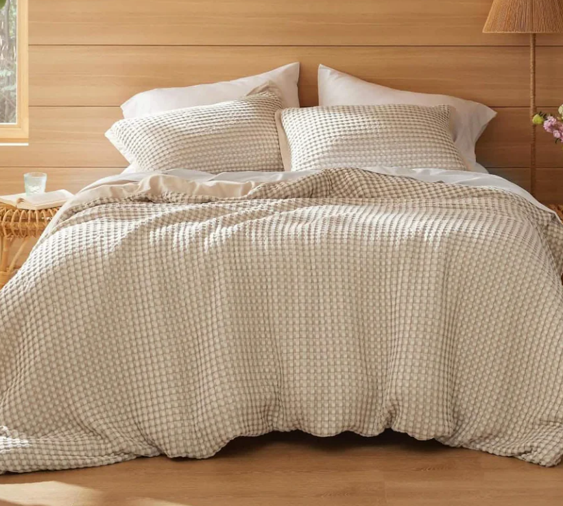 Bedsure GentleSoft Rayon Derived from Bamboo and Cotton Duvet Cover Set - Queen - Taupe Queen Size