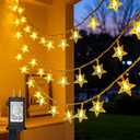 Twinkle Star 2 Pack 100 LED Star String Lights, Plug in Fairy String Lights Waterproof, Extendable for Indoor, Outdoor, Wedding Party, Christmas Tree, New Year, Garden Decoration, Warm White