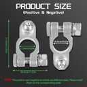 Battery Terminal Connectors,Military Spec Positive Negative Heavy Duty Battery Terminals with 4 Anti Corrosion Washers for Cars,Trucks,Marine and More