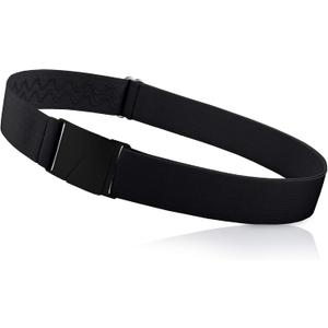 ONE-BELT No Show Invisible Elastic Belts for Women & Men 1.5" adjustable Non Slip Fits waist upto 50 Inch. Designed in USA. (Matte Black - Black)
