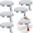 WYTAOHZL 6 Pack Christmas Stocking Holder Round Mantle Stocking Holders with Non-Slip Bases Metal Hanging Hooks for Christmas Fireplace Stand DIY Decoration,Silver