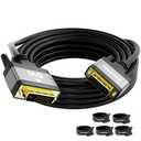 Gold Plated 25FT DVI-D Dual Link Cable - Aluminum Shell, 1080P, for PC, Monitor, Projector, Gaming, HDTV, DVD, Black